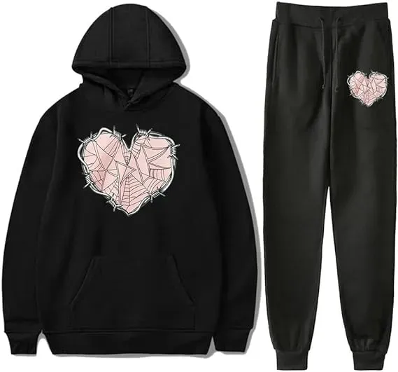 Web Heart Hoodies Jogger Pants Set