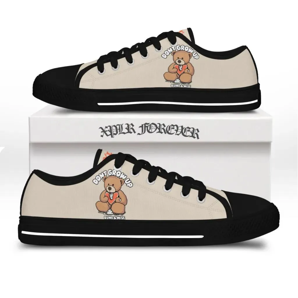Don't grow up low top canvas shoes