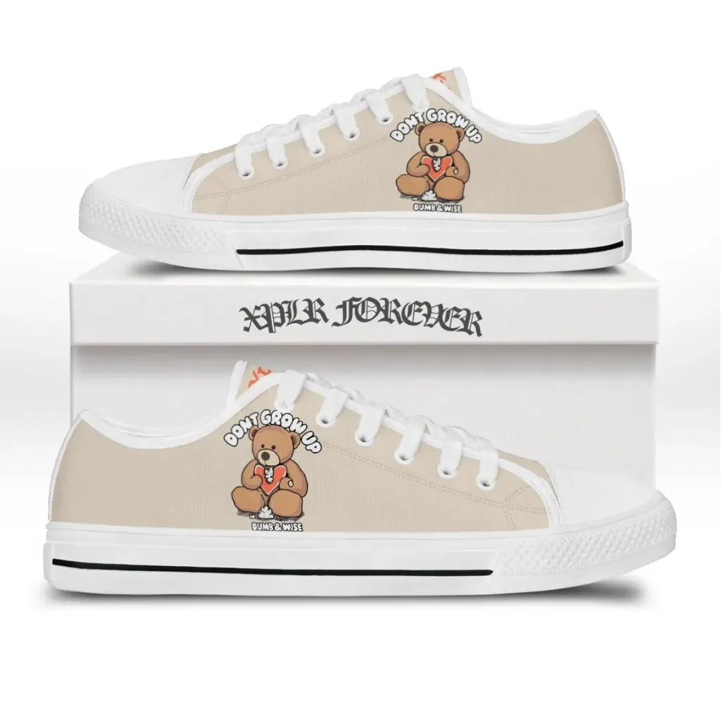 Don't grow up low top canvas shoes