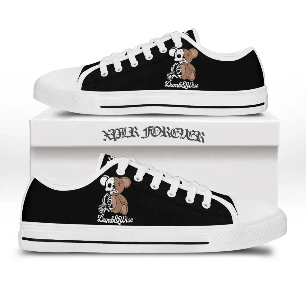 Skele-bear low top canvas shoes