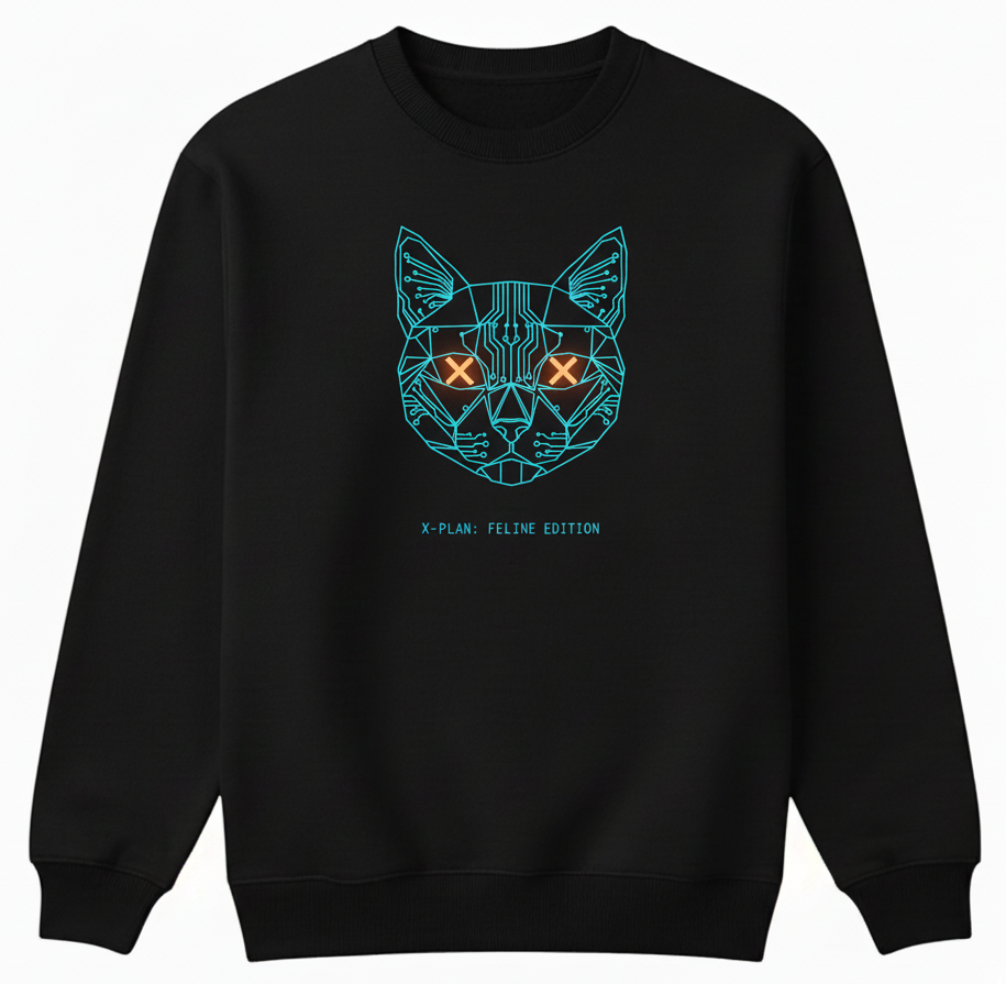 Geometric Cat Sweatshirt