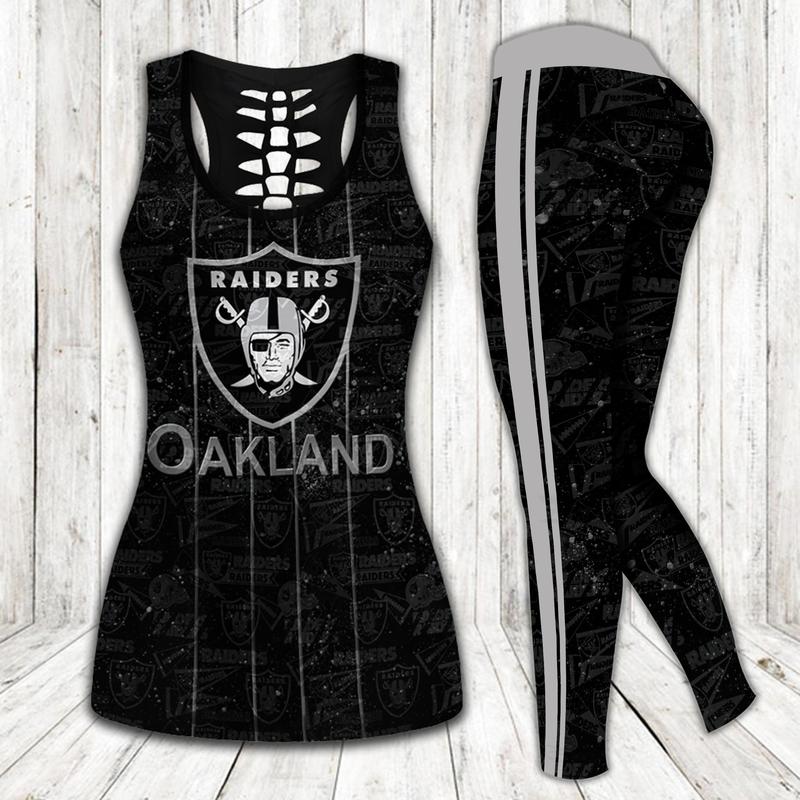 Oakland raiders nfl tank top leggings sport clothing clothes outfit gym for women 34 htls