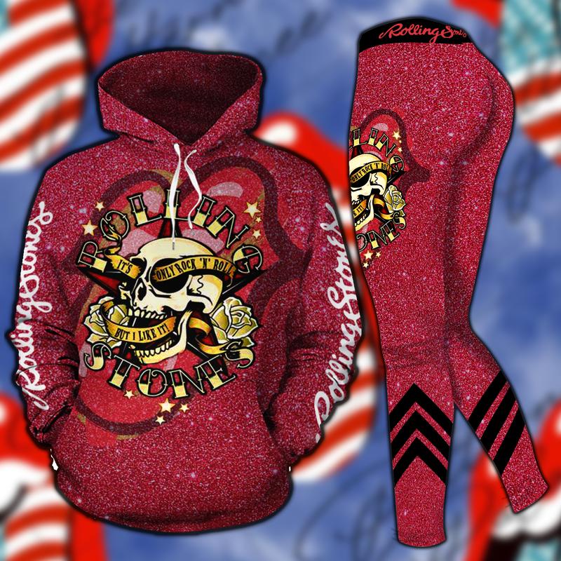 The rolling stones rock band hoodie leggings clothing clothes outfit for women 108 hcst