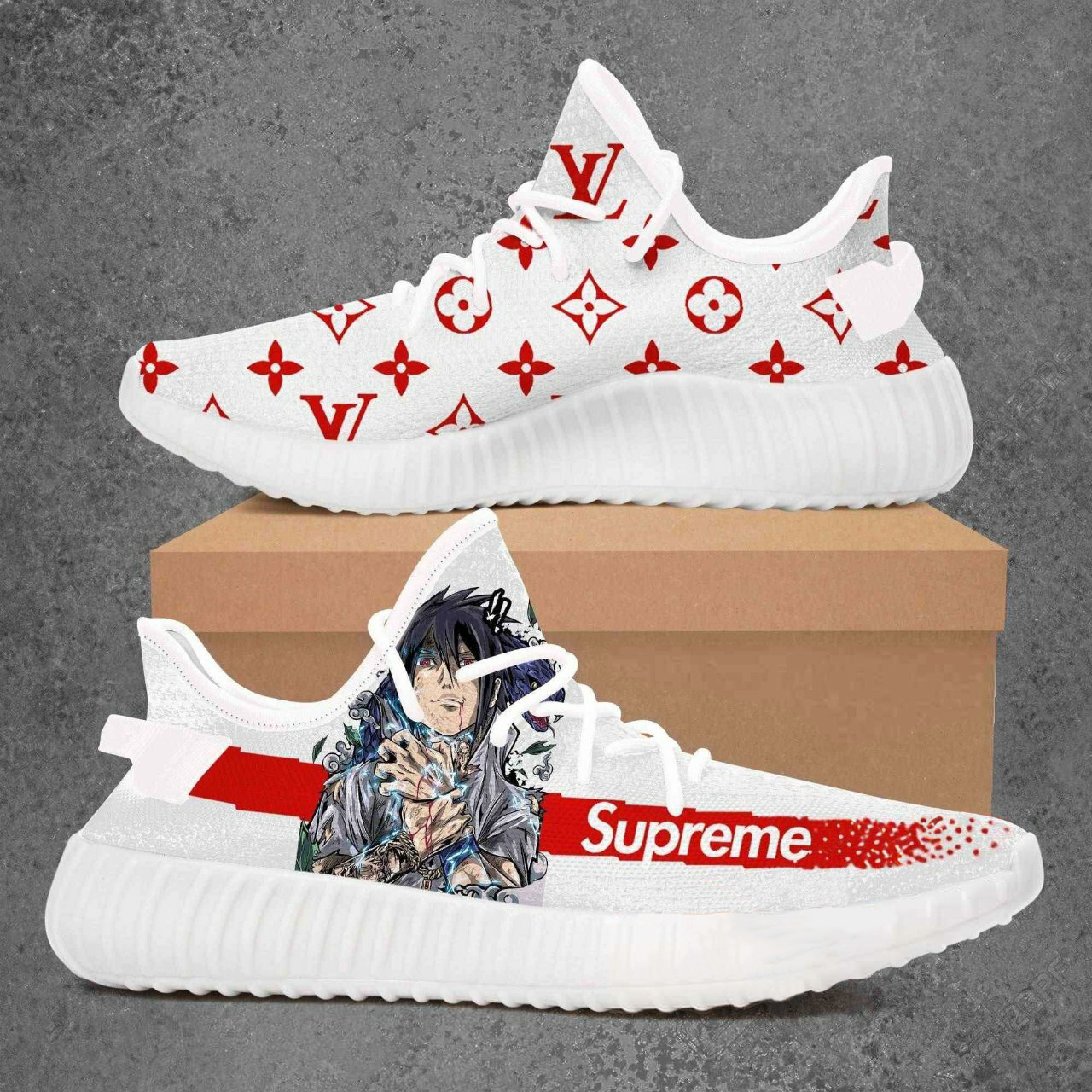 Buy louis vuitton supreme sasuke naruto yeezy boost shoes sport sneakers best lv gifts for men women 133 yzes