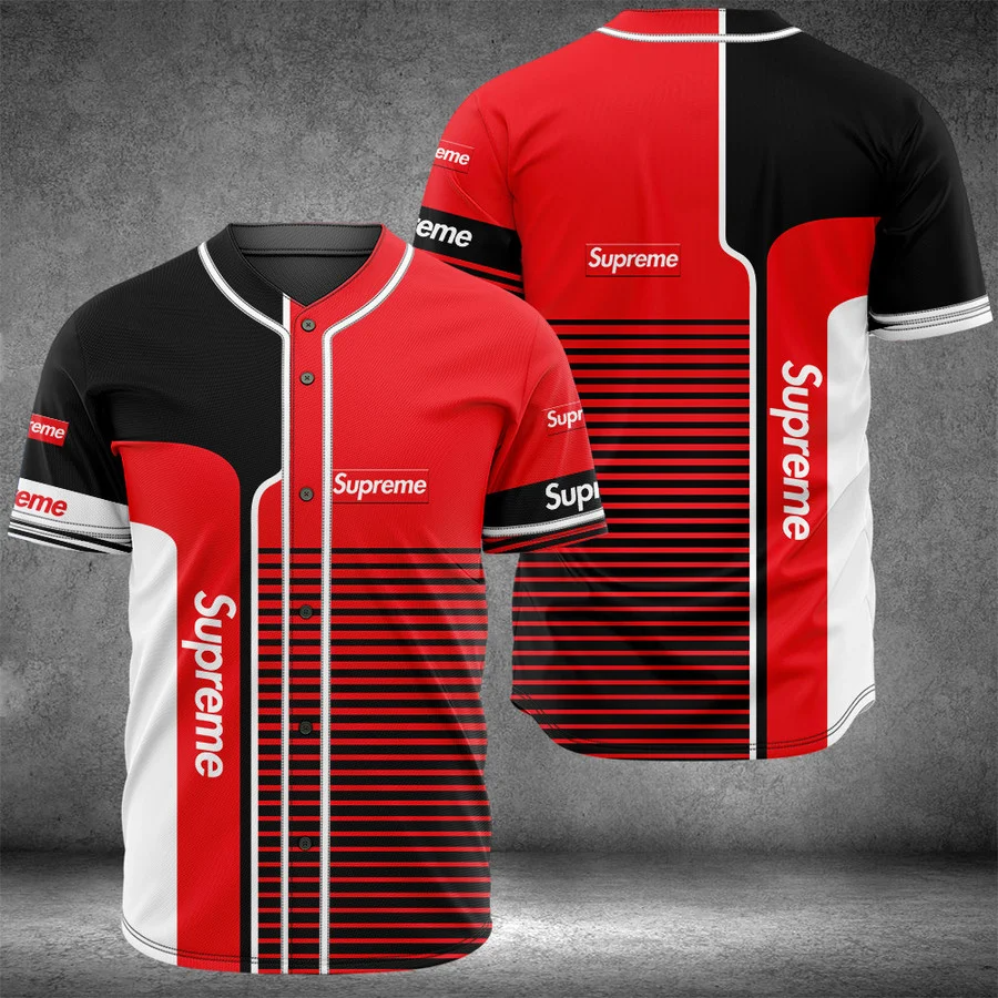 Buy supreme baseball jersey shirt luxury clothing clothes sport outfit for men women 26 mte