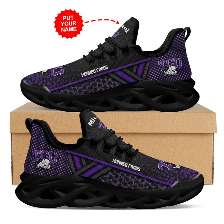 Tcu horned frogs shoes max soul luxury ncaa2 personalized gift for fans 74 msl