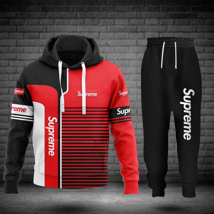 Supreme red hoodie long pants 90