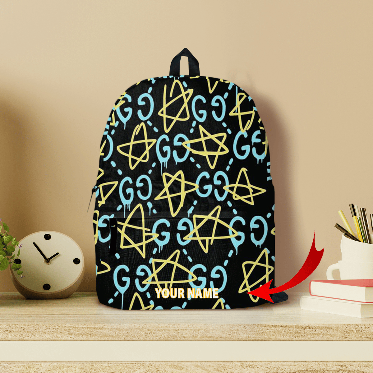Gucci star customized all-over-printed backpack