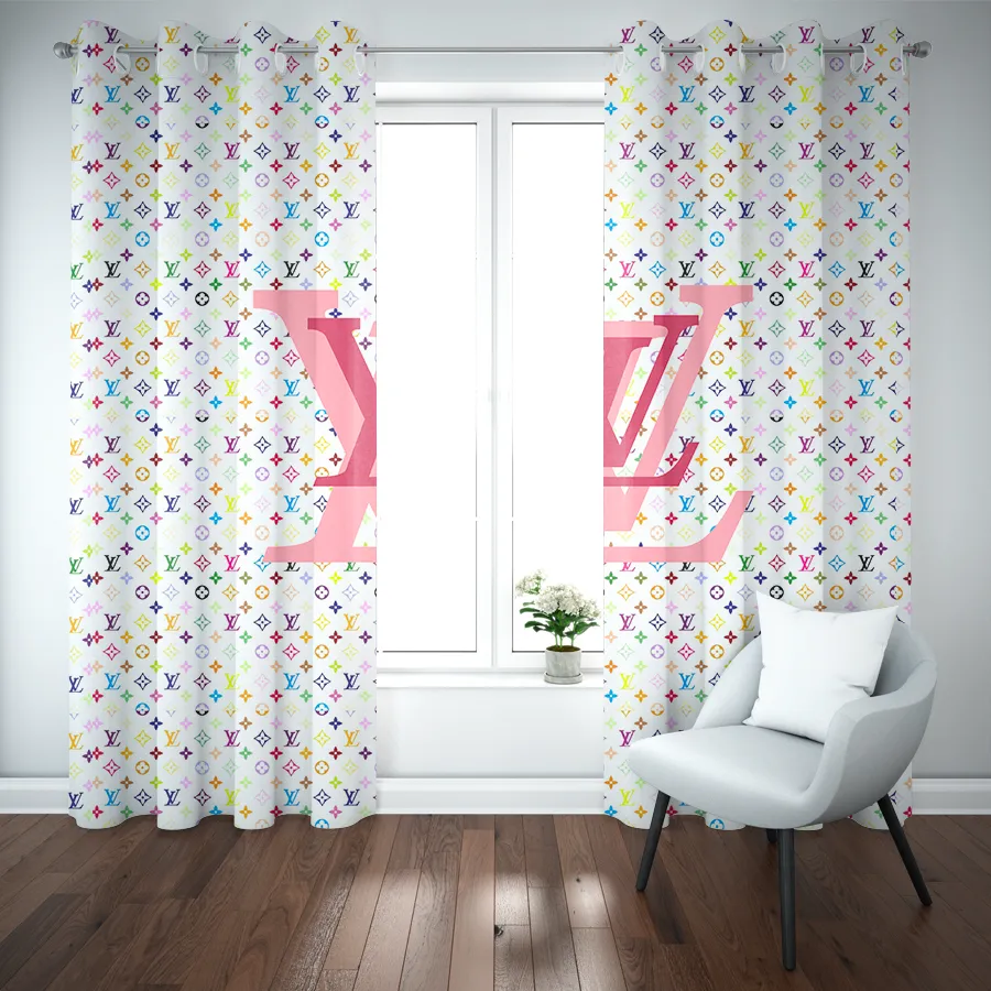 
                louis vuitton colorful luxury fashion window curtain home decor
            