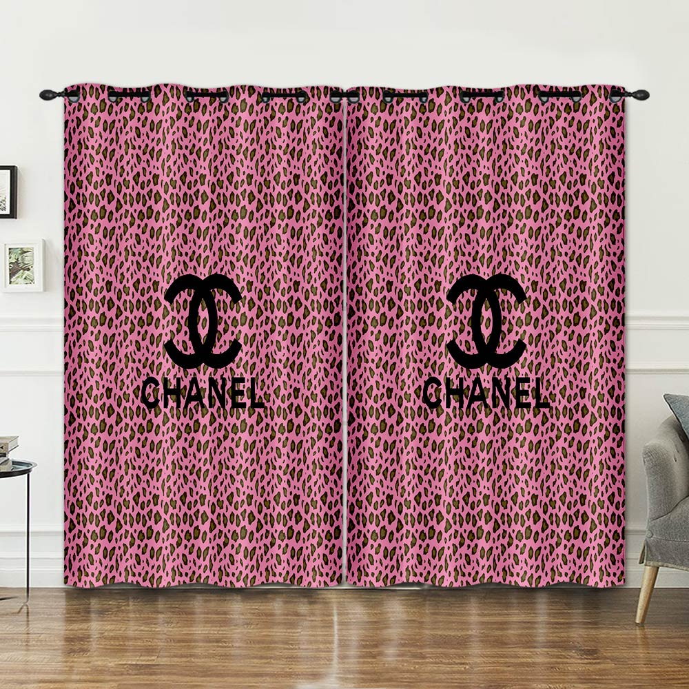 
                chanel new pinky fashion luxury brand logo window curtain home decor
            
