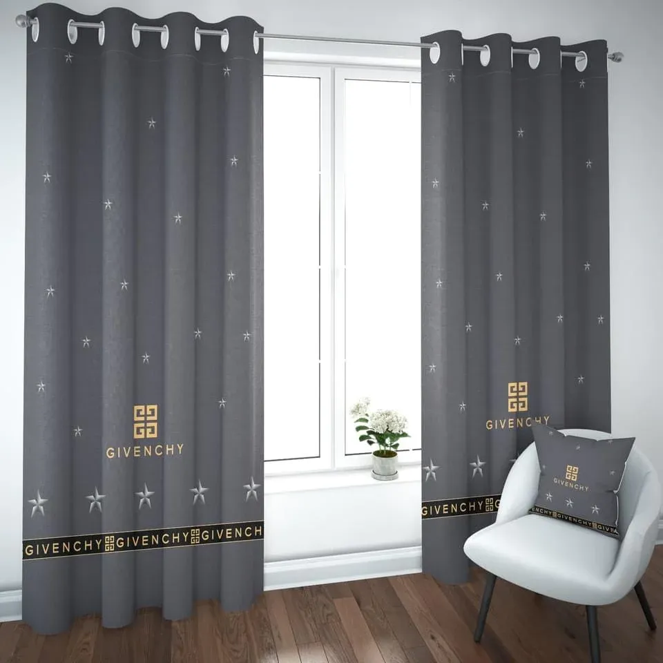 
                givenchy grey window curtain luxury curtain for child bedroom living room home decoration
            