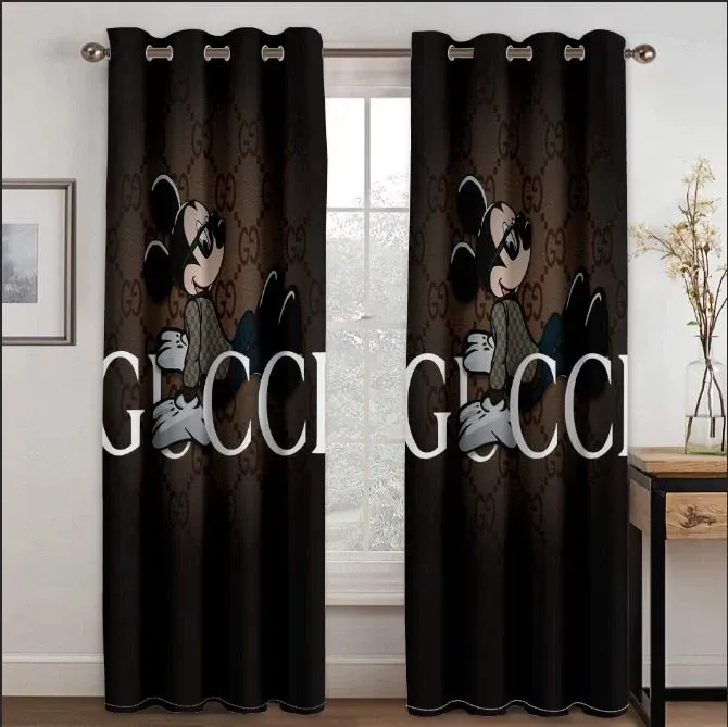 
                gucci mickey grey window curtain luxury curtain for child bedroom living room home decoration
            