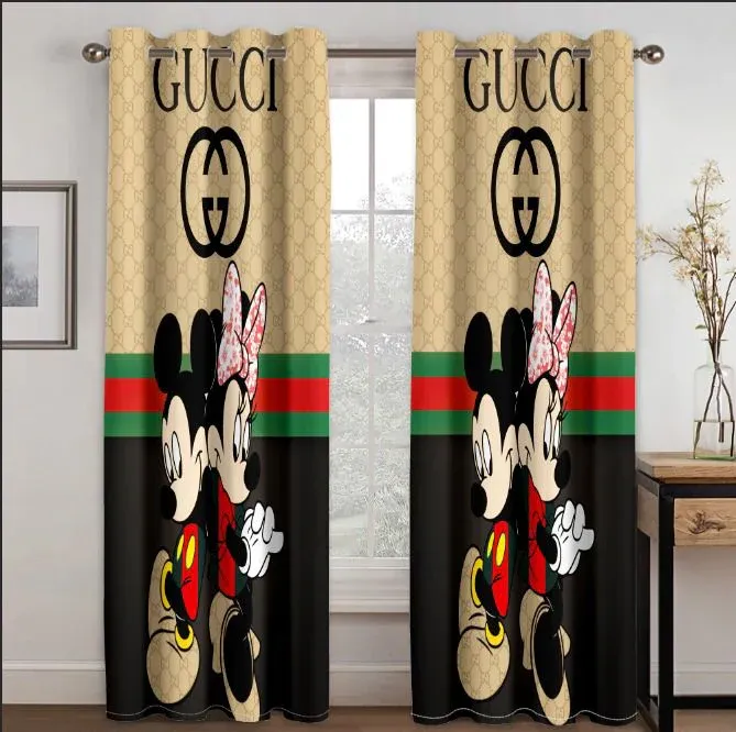 
                gucci mickey window curtain luxury curtain for child bedroom living room home decoration
            
