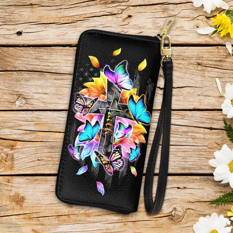 Faith Sunflower Butterfly Colorful Purse Accessories For Women