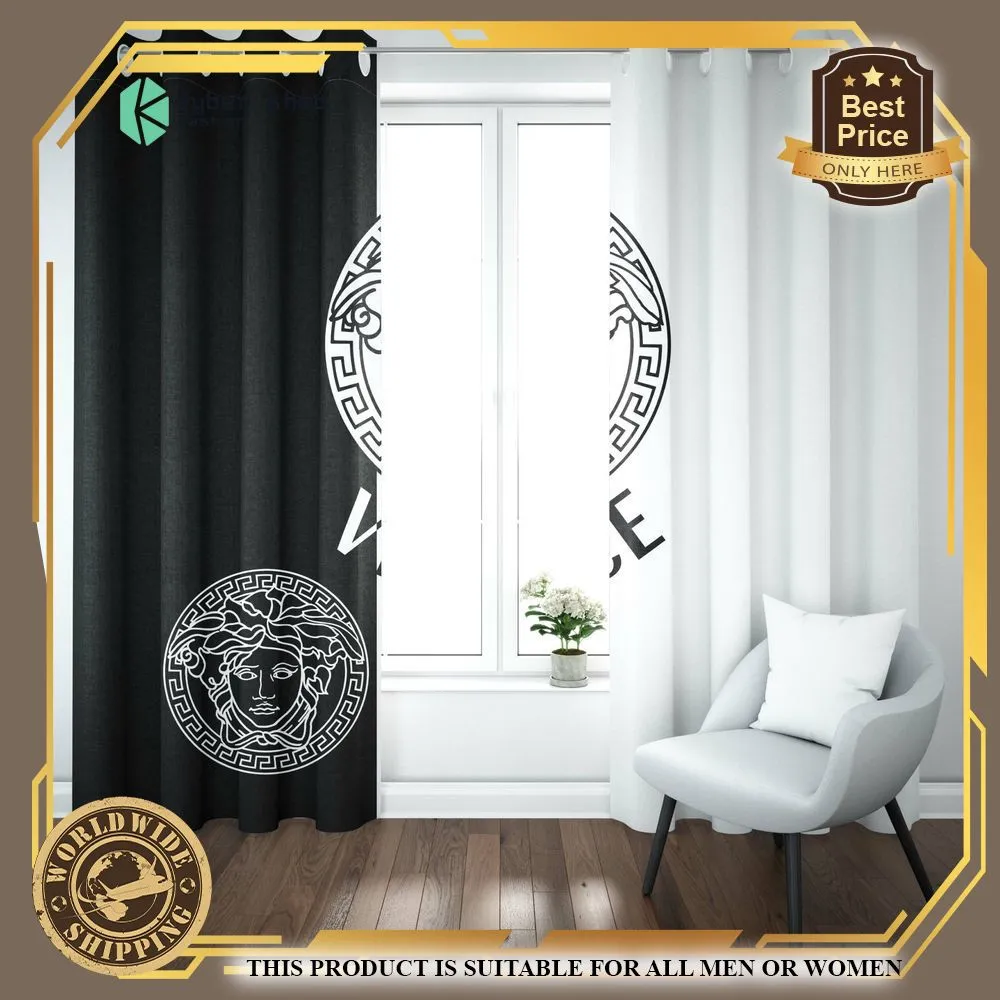Versace Medusa Black White Fashion Window Curtain Luxury Premium Home Decor