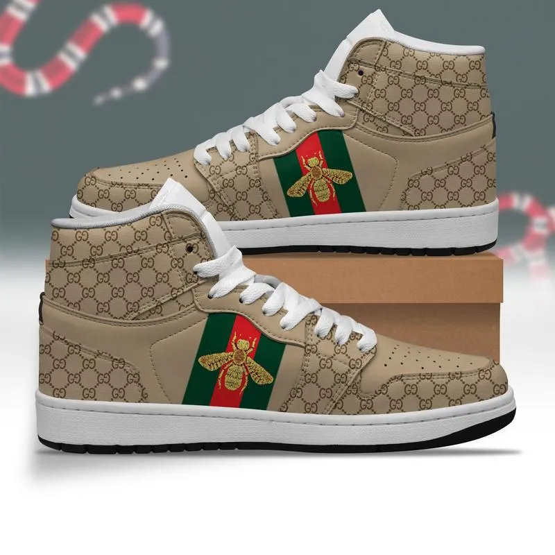 Gucci Bee Air Jordan High Top Sneakers Gift For Men Women