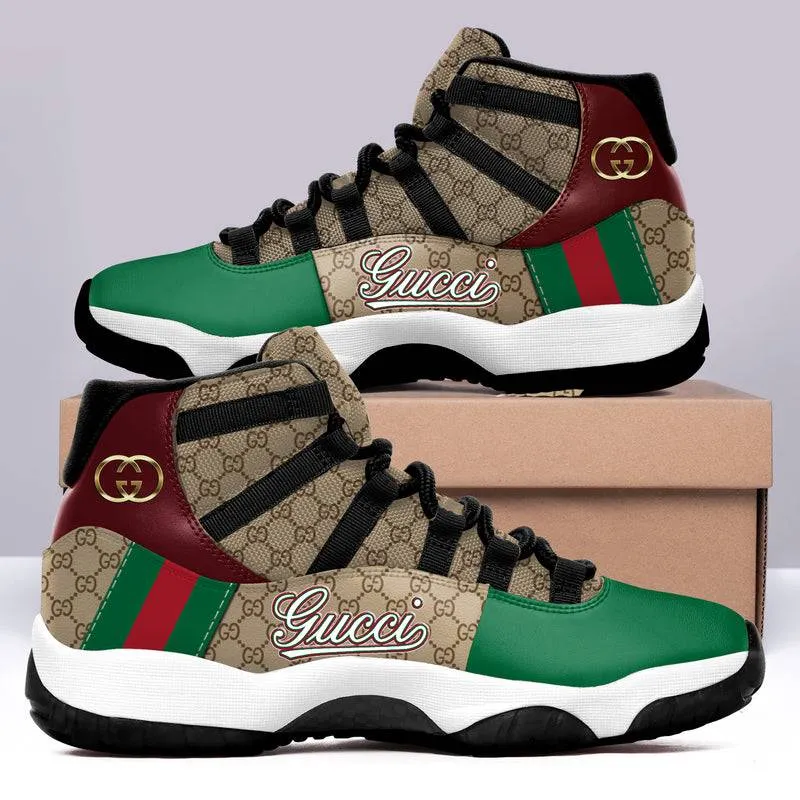 Gucci Stripe Air Jordan 11 Custom Sneakers Shoes For Men Women