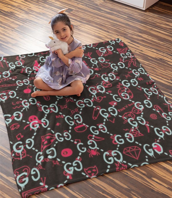 Luxury brand fashion premium blanket fleece home decor clothing special gift 46