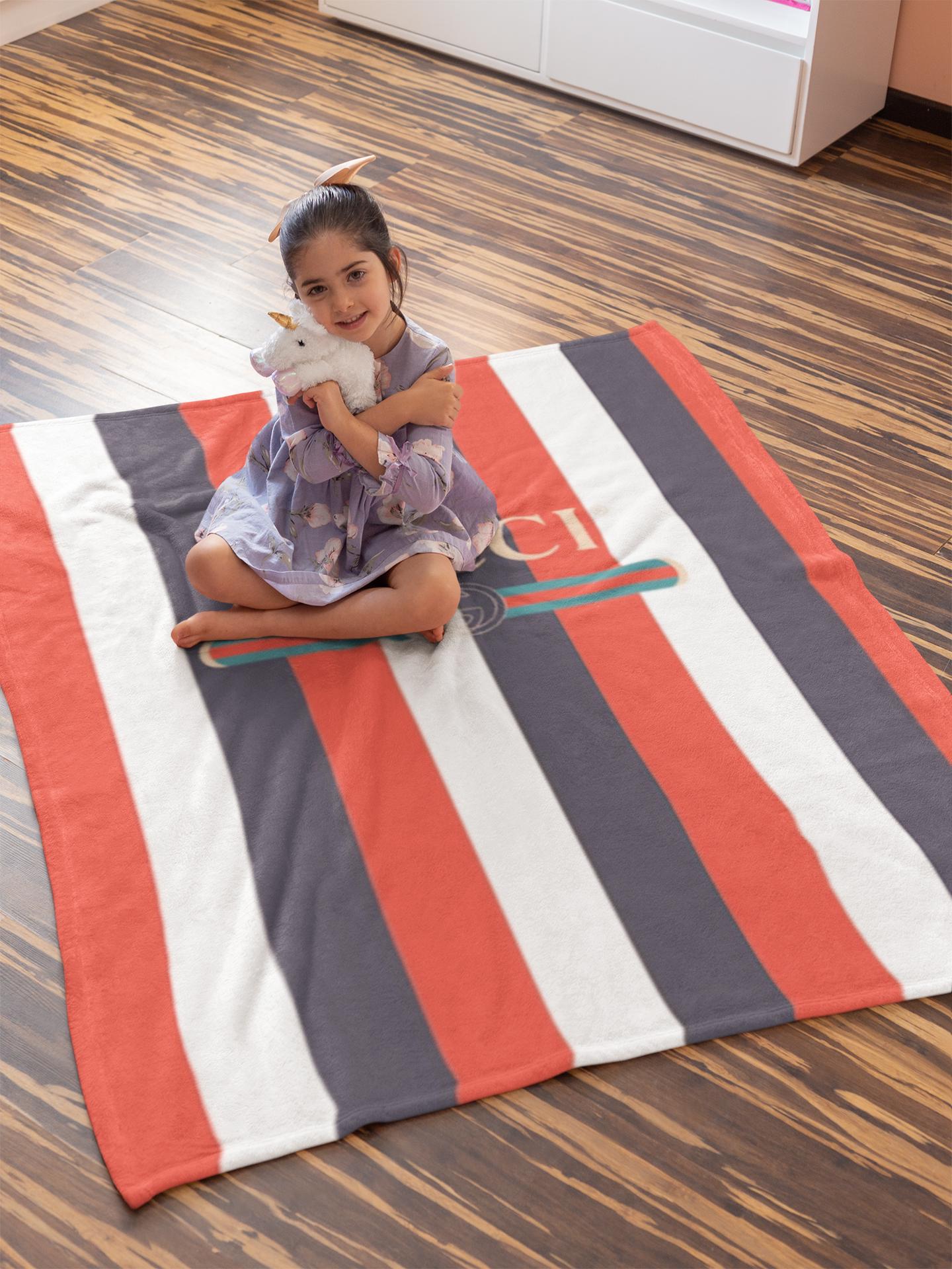 Luxury brand fashion premium blanket fleece home decor clothing special gift 80