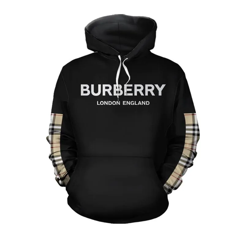 Burberry Black Unisex Hoodie For Men Women Luxury Brand Clothing Clothes Outfit