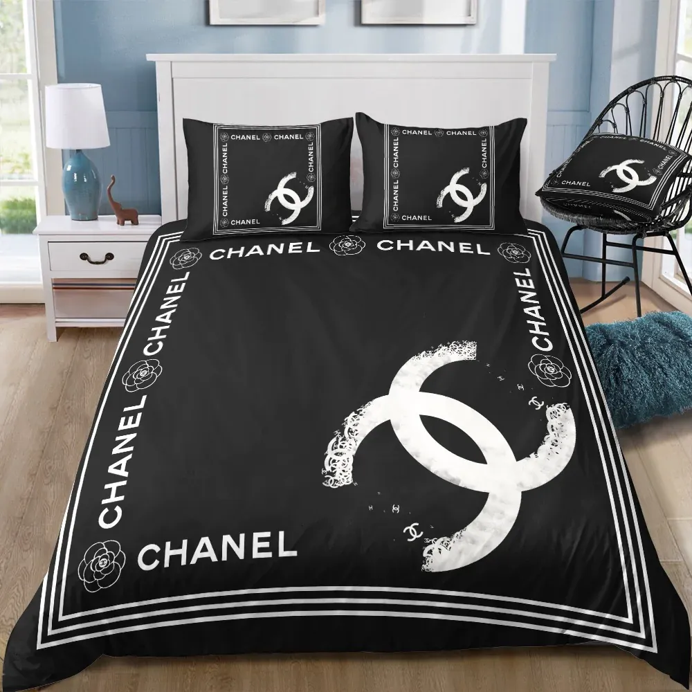 Chanel Logo Hot New Luxury Brand Bedding Set Bedspread Duvet Cover Set Home Decor