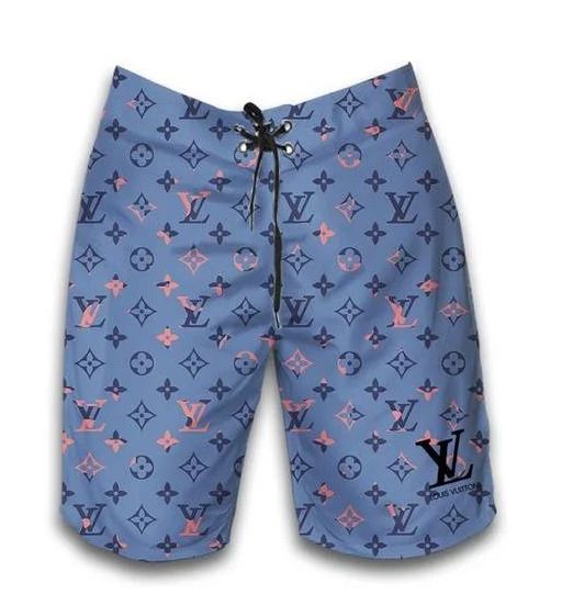 Louis Vuitton Blue Colorful Luxury Brand Logo Premium Fashion Shorts For Men