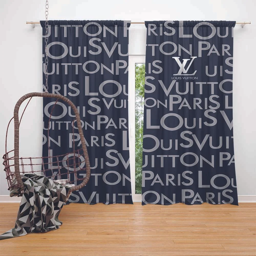 Louis Vuitton Logo Fashion Luxury Brand Premium Window Curtain Home Decor
