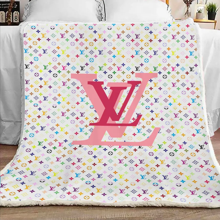 Louis Vuitton Colorful Luxury Brand Premium Blanket Fleece Home Decor