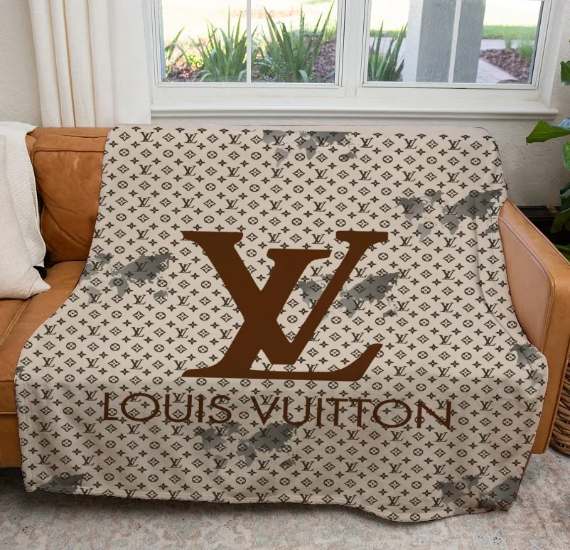 Louis Vuitton Wheat Luxury Brand Premium Blanket Fleece Home Decor