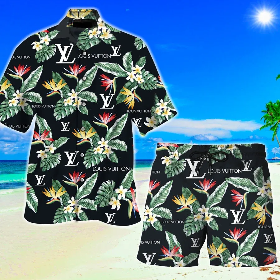 Louis Vuitton Flower Premium Hawaii Set Luxury Brand Fashion For Men
