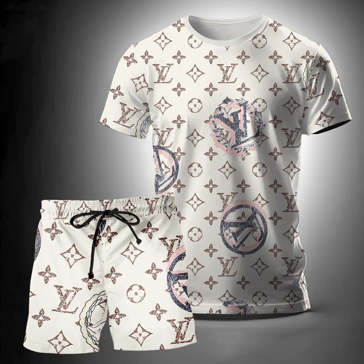 Louis Vuitton Luxury Brand T-Shirt Short Set Clothing Outfit For Men Women