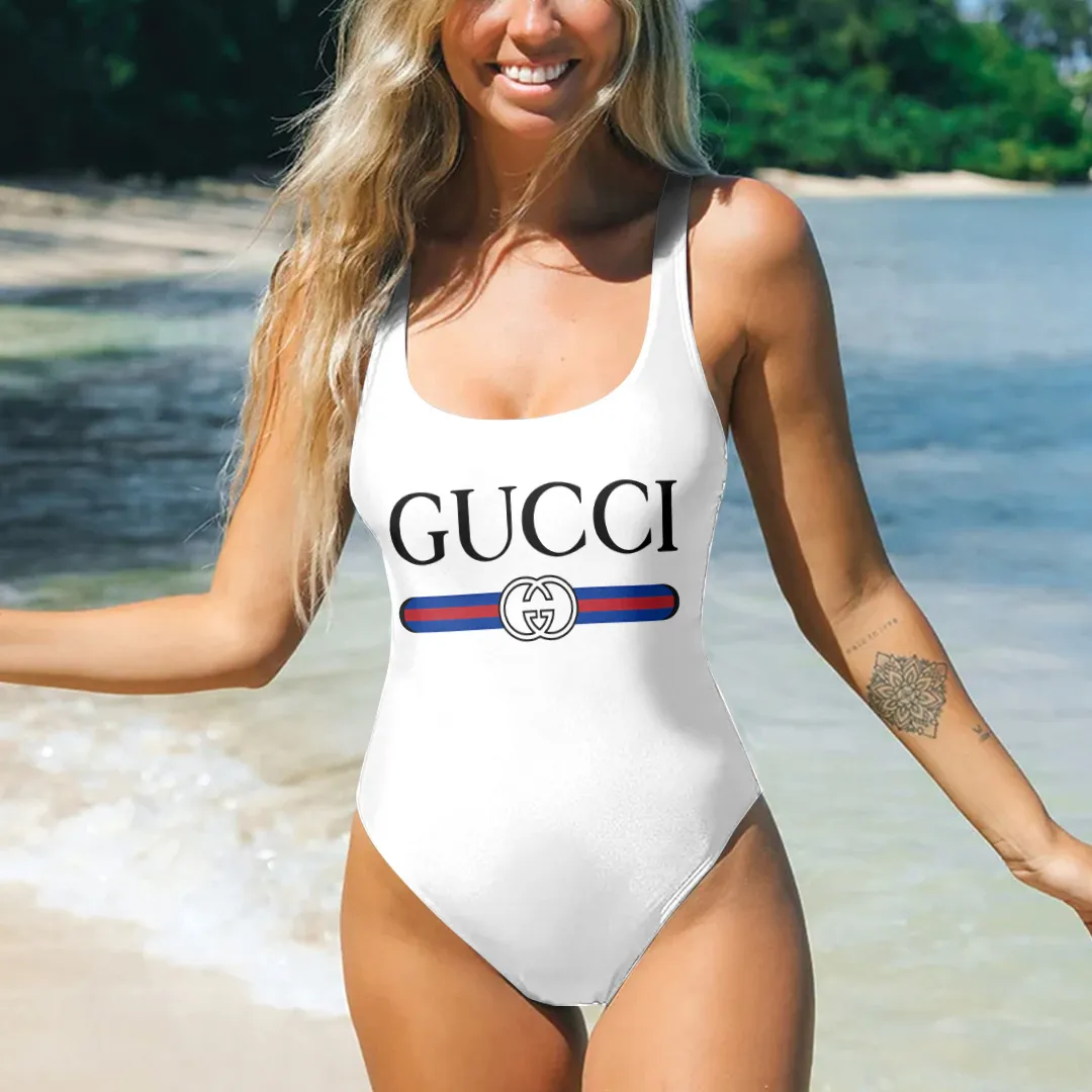 Gucci White Luxury Brand Premium Swimsuit Special Summer Outfit