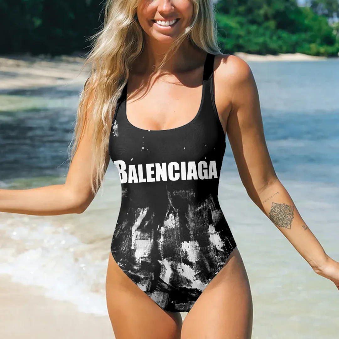 Balenciaga Logo Luxury Brand Premium Swimsuit Special Summer Outfit For Women