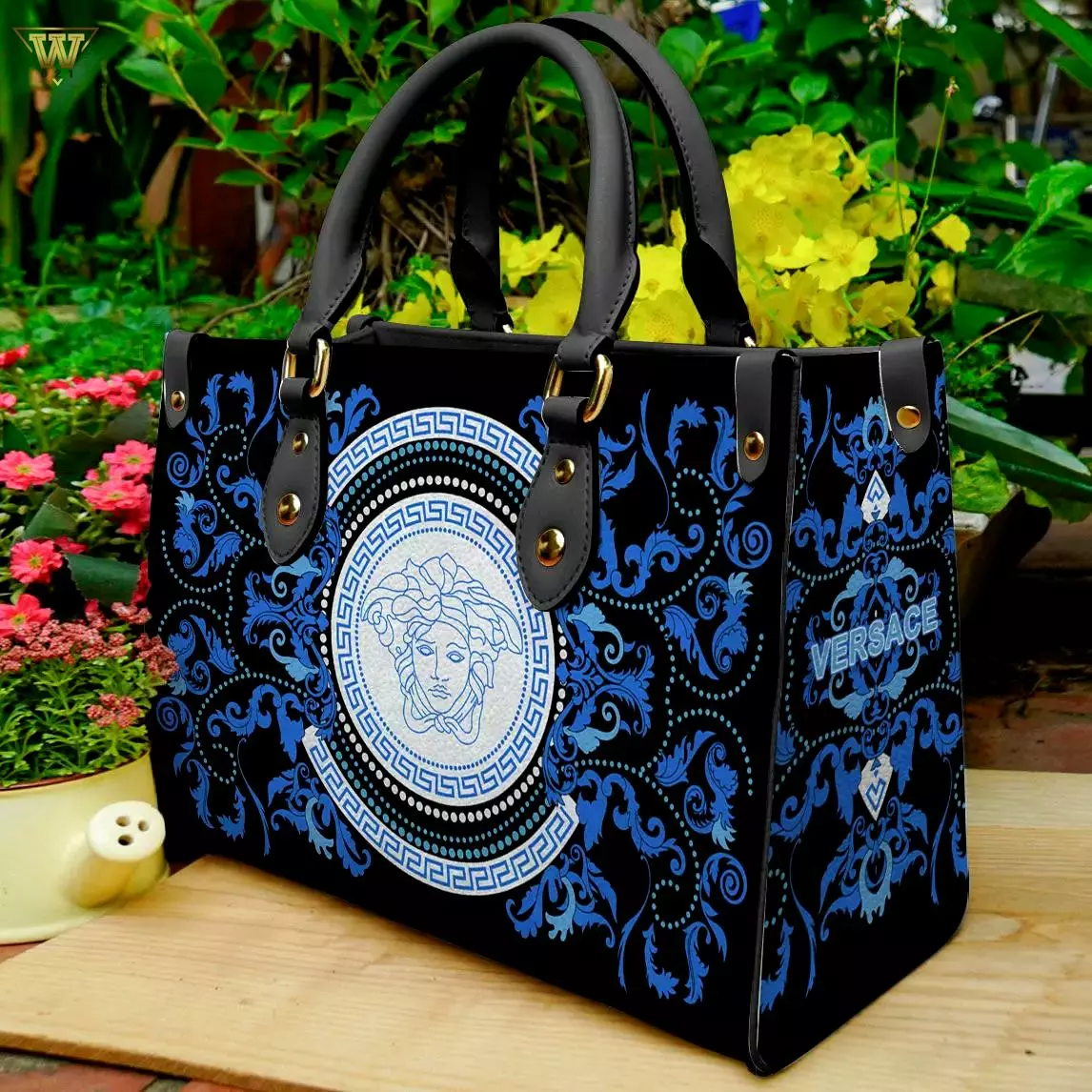 Versace Medusa Blue Pattern Luxury Brand Premium Women Handbag Luxury Brand For Beauty