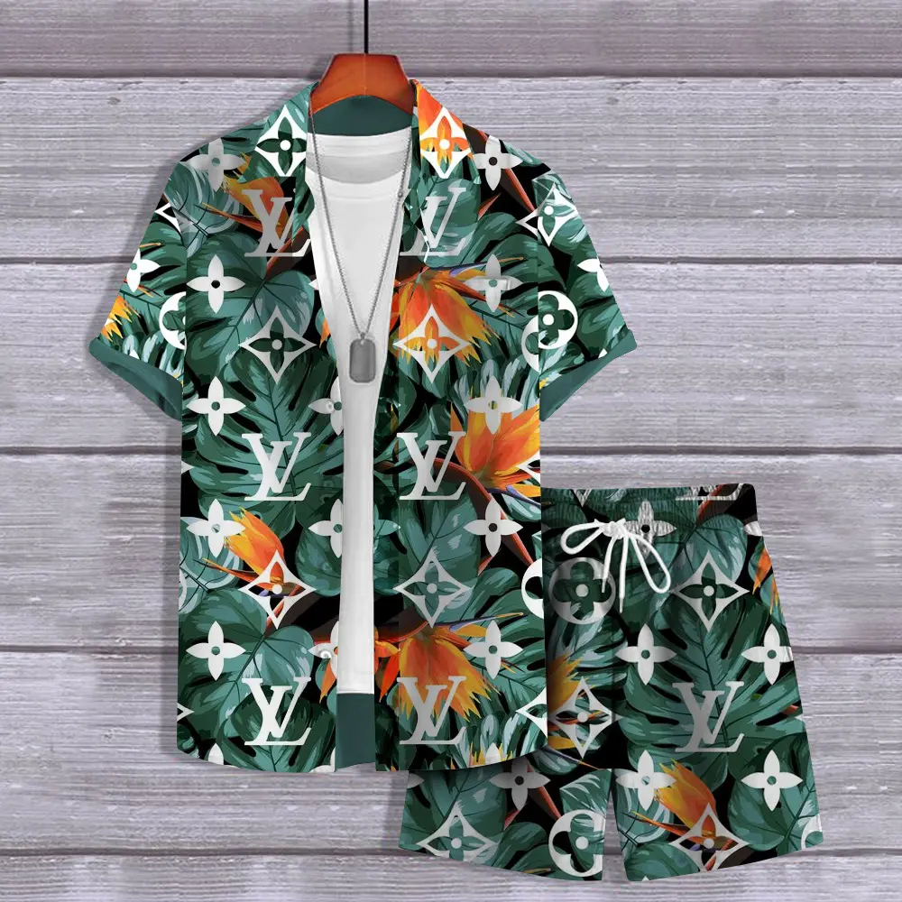 Louis Vuitton Natural Luxury Brand Hawaii Set Premium Outfit Special Style Fashion For Men