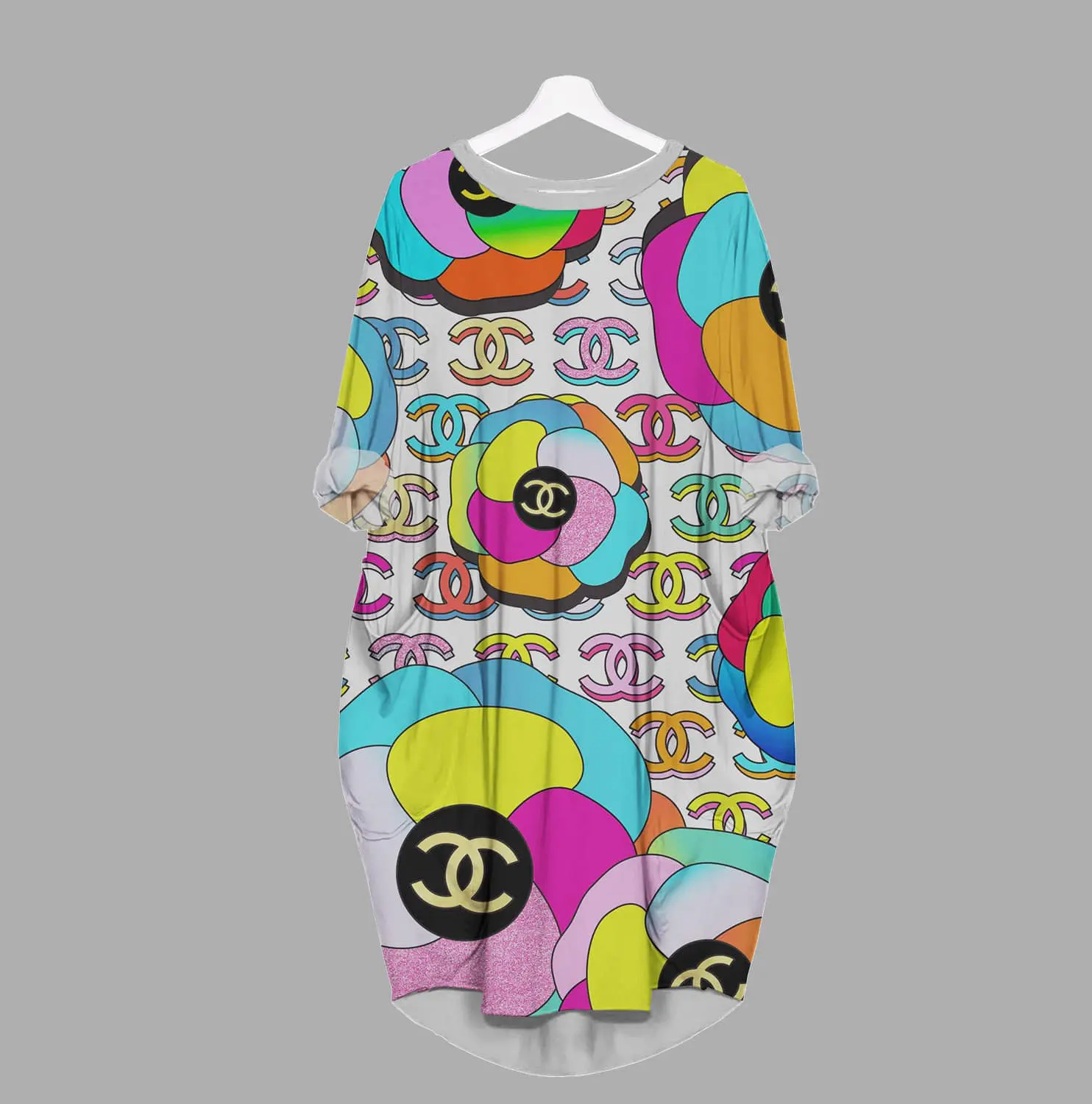 Chanel Colorful Luxury Brand Premium Clothes Batwing Pocket Dress Special Outfit For Women