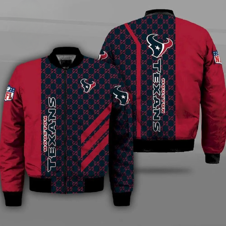 Gucci Houston Texans NFL Unisex Luxury Bomber Jacket Clothing Outfit For Men Women