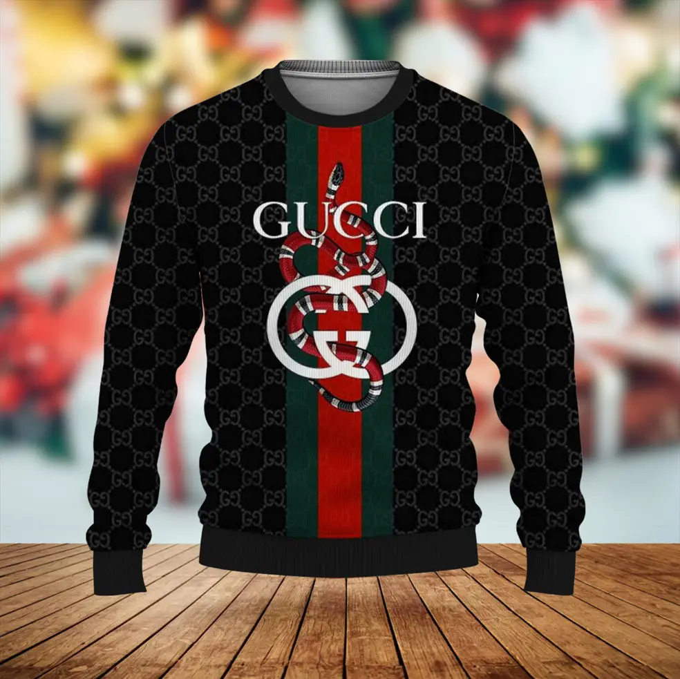 Gucci GC Snake Black Luxury Brand Unisex Premium Sweatshirt Sweater Special Gift Outfit For Men Women