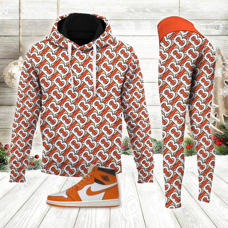 Burberry Luxury Brand Hoodie Leggings Set Clothing Clothes Outfit For Women