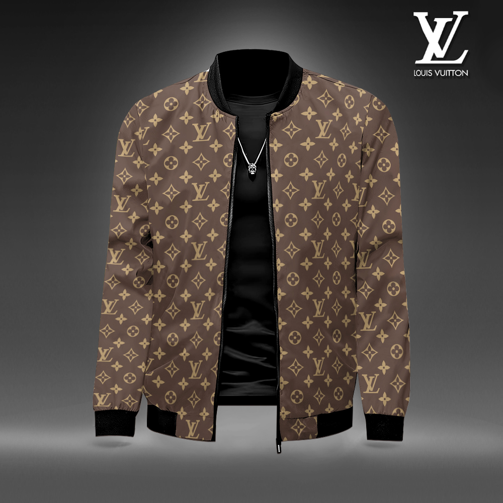 Louis Vuitton LV Logo Brown Luxury Brand Premium Varsity Jacket Special Collection Fashion Style Outfits
