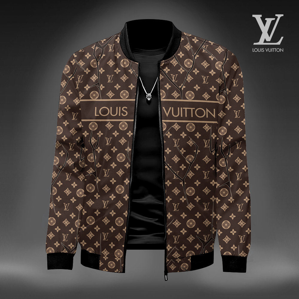Louis Vuitton LV Brown Luxury Brand Premium Varsity Jacket Special Collection Fashion Style Outfits