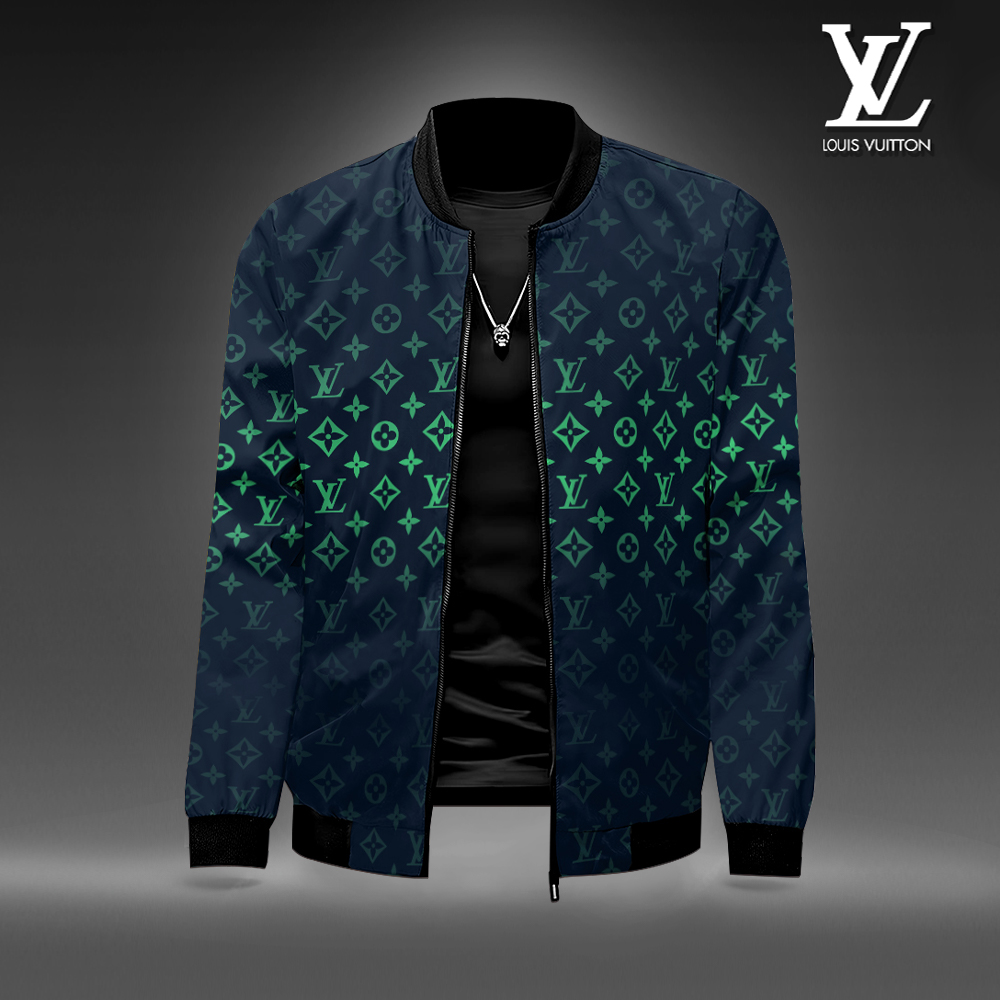 Louis Vuitton LV Logo Gradient Luxury Brand Premium Varsity Jacket Special Collection Fashion Style Outfits