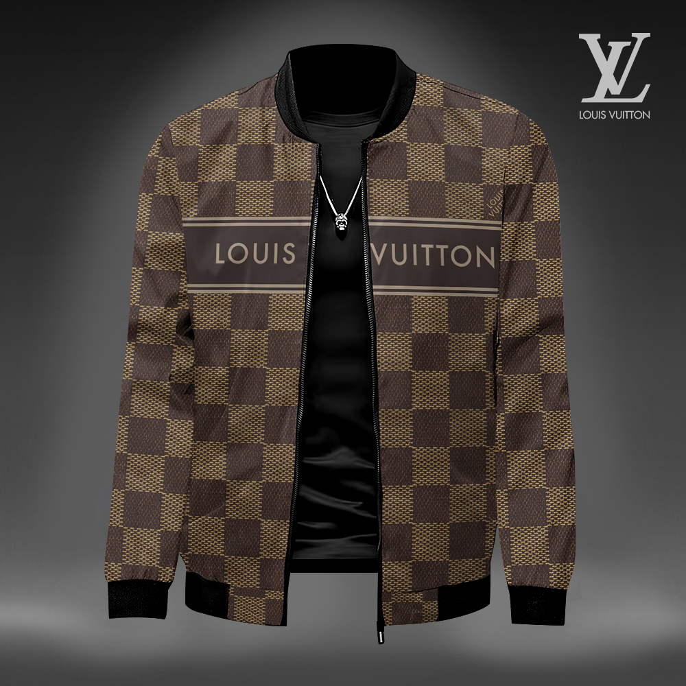 Louis Vuitton LV Brown Luxury Brand Premium Varsity Jacket Special Collection Style Fashion Outfits
