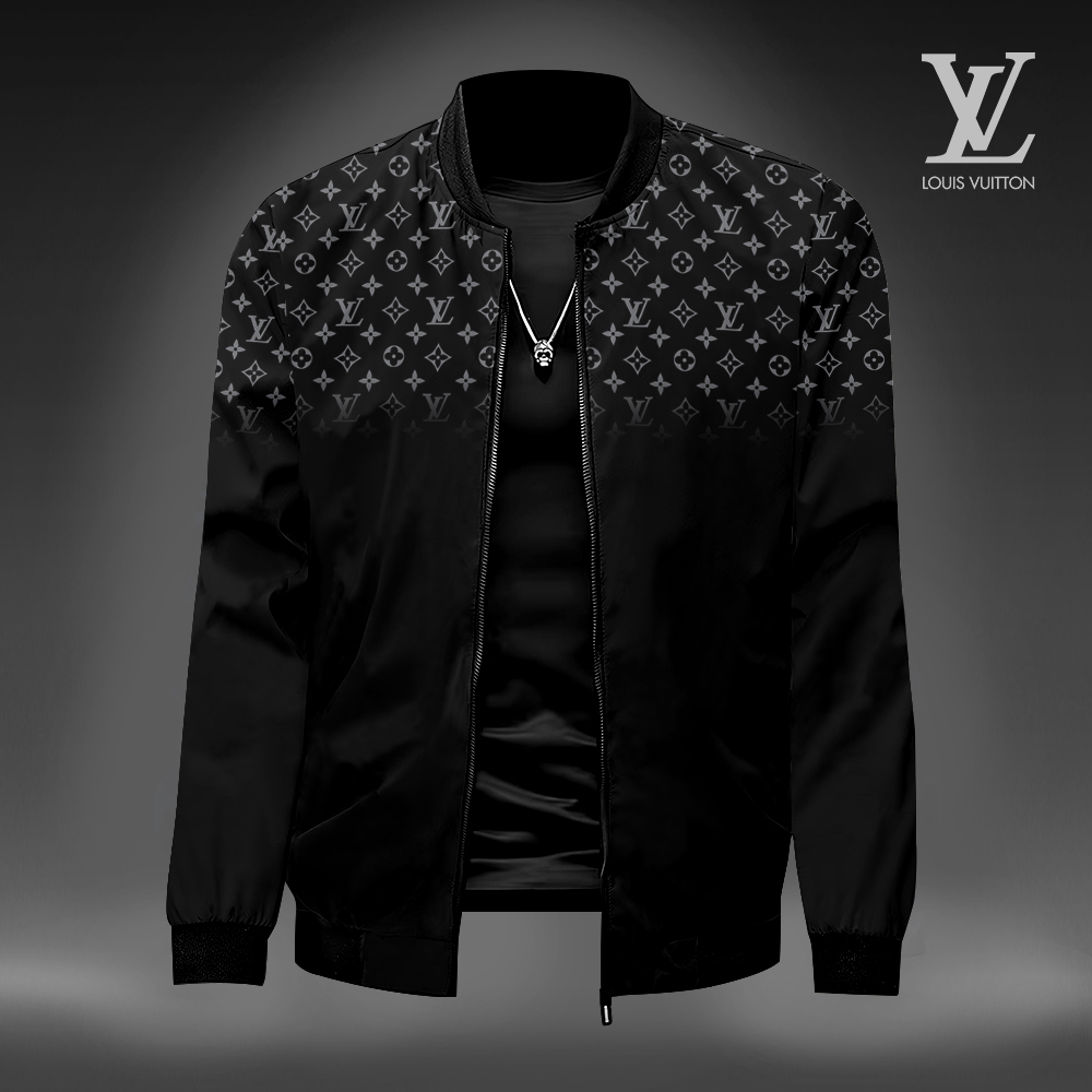 Louis Vuitton Black Luxury Brand Premium Varsity Jacket Special Collection Style Fashion Outfits