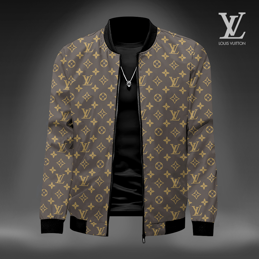 Louis Vuitton Brown White Luxury Brand Premium Varsity Jacket Special Collection Style Fashion Outfits