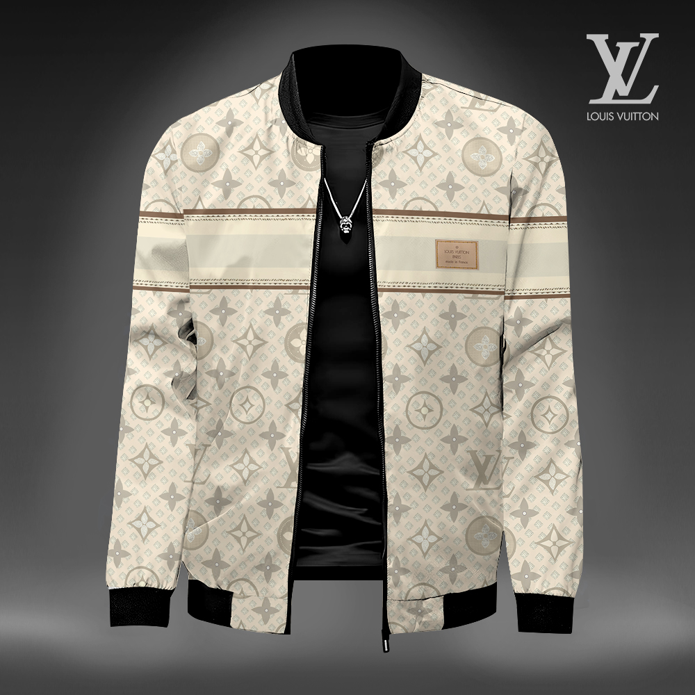 Louis Vuitton Pattern Luxury Brand Premium Varsity Jacket Special Collection Style Fashion Outfits