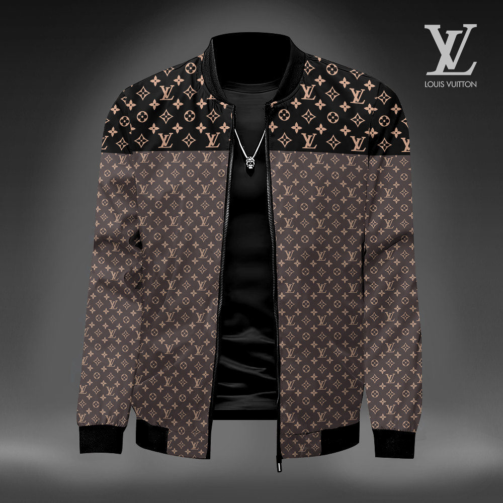 Louis Vuitton Black Brown Luxury Brand Premium Varsity Jacket Special Collection Style Fashion Outfits