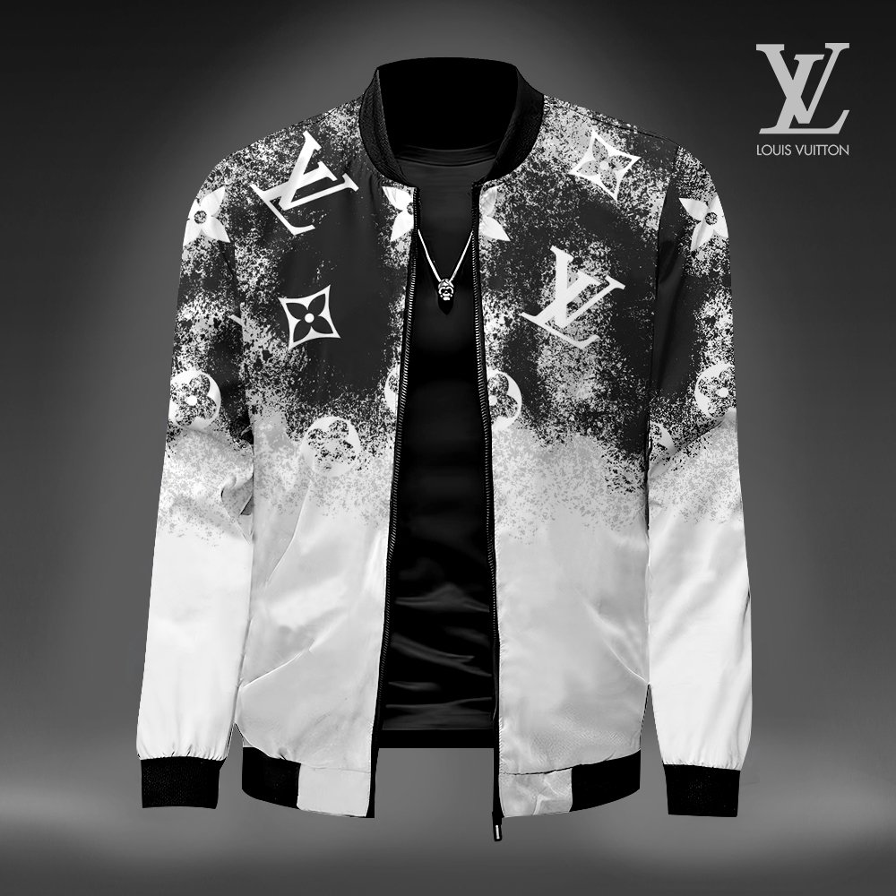Louis Vuitton Black White Luxury Brand Premium Varsity Jacket Special Collection Style Fashion Outfits