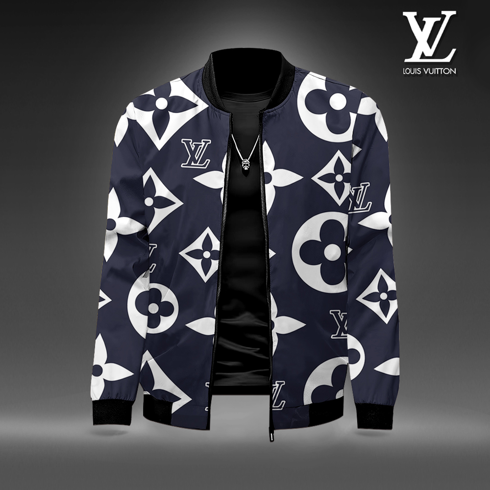Louis Vuitton Navy Luxury Brand Premium Varsity Jacket Special Collection Style Fashion Outfits