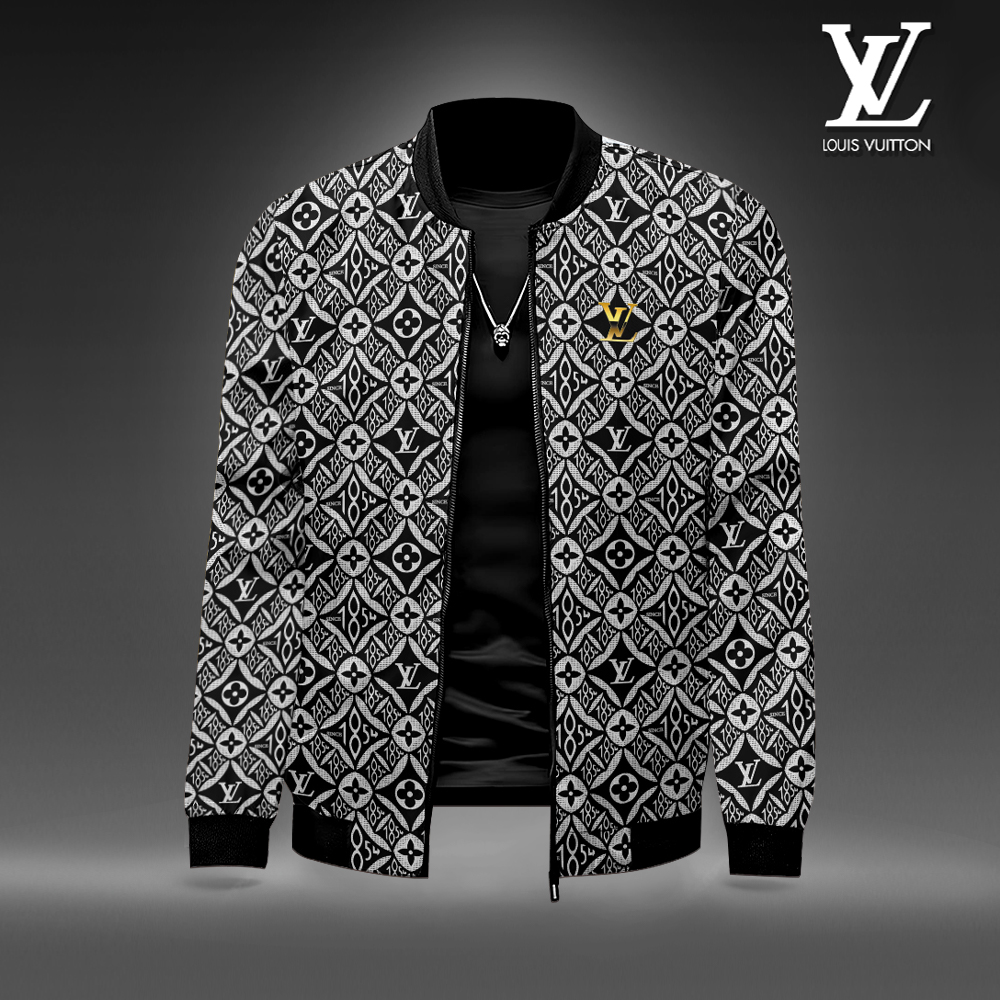 Louis Vuitton LV Logo Luxury Brand Premium Varsity Jacket Special Style Collection Fashion Outfits